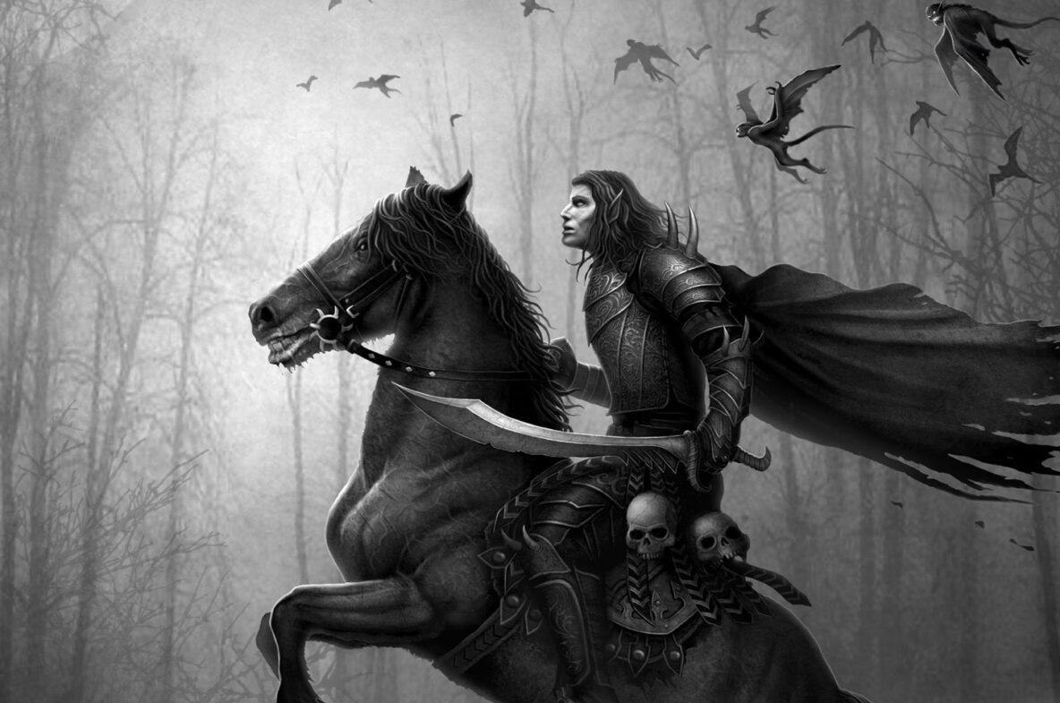 The black horseman from the books of Nikola Stefan